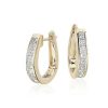 Earrings | Blue Nile Princess-Cut Hoop Diamond Earrings In 18K Yellow Gold (1 1/2 Ct. Tw.)