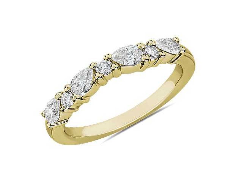 Women'S Rings | Blue Nile Romantic Pear And Round Diamond Ring In 14K Yellow Gold (1/2 Ct. Tw.)