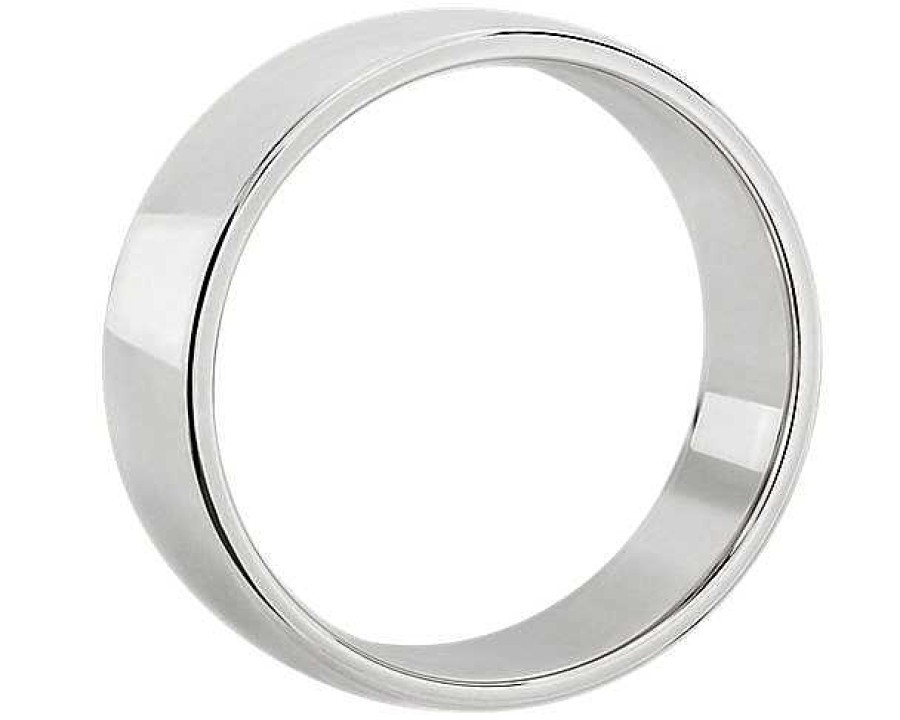 Men'S Rings | Blue Nile Skyline Comfort Fit Wedding Ring In 14K White Gold (7Mm)