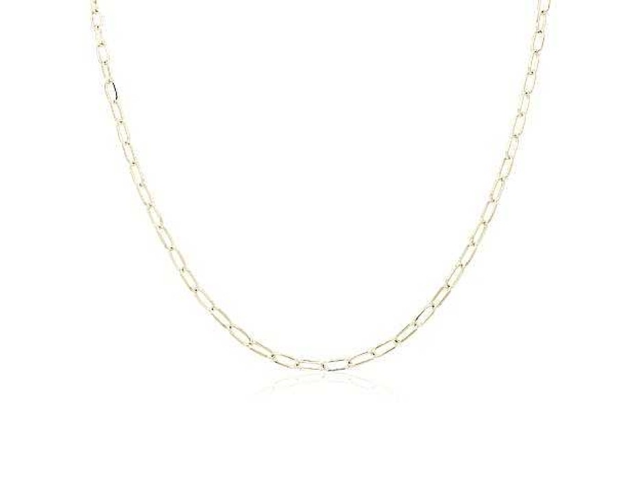 Necklaces | Blue Nile 18" Small Paperclip Chain In Solid 14K Yellow Gold (2.4 Mm)