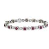 Bracelets | Blue Nile Extraordinary Collection: Alternating Ruby And Diamond Bracelet In 18K White Gold