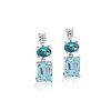 Earrings | Blue Nile Blue Topaz And White Sapphire Mixed Shape Drop Earrings In Sterling Silver