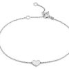 Bracelets | Blue Nile 7" Petite Heart Bracelet In 14K White Gold (7.9 Mm)