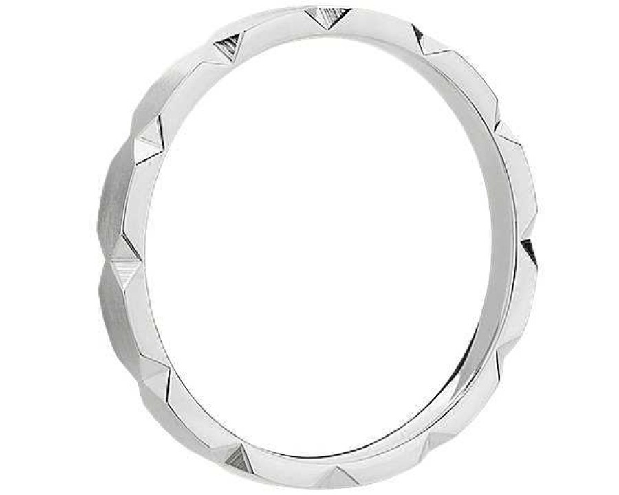 Women'S Rings | Blue Nile Contemporary Hexagon Cut Stackable Ring In 14K White Gold (2Mm)