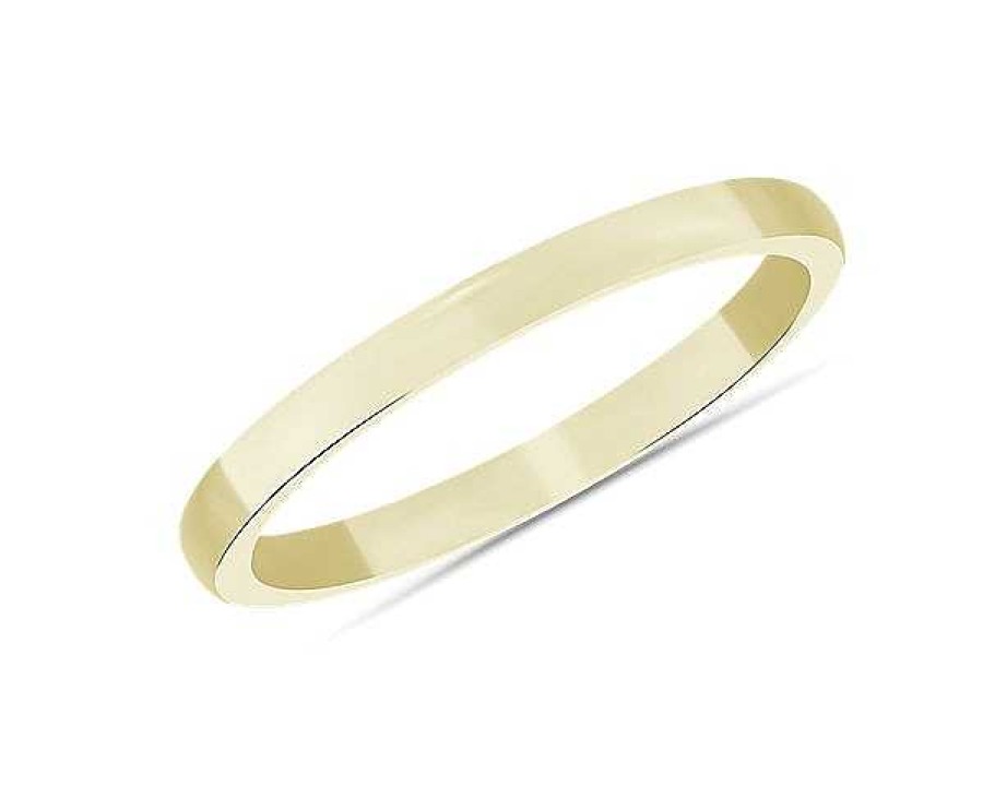 Women'S Rings | Blue Nile Low Dome Comfort Fit Wedding Ring In 18K Yellow Gold (2Mm)