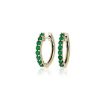 Earrings | Blue Nile Emerald Hoop Earrings In 14K Yellow Gold