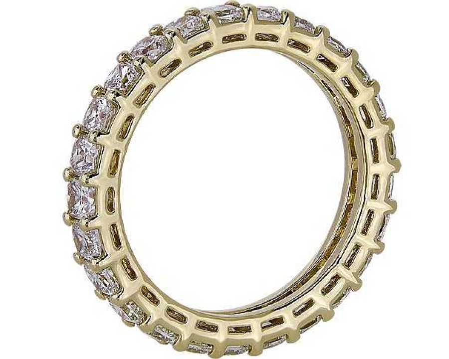 Women'S Rings | Blue Nile Cushion Cut Diamond Eternity Ring In 14K Yellow Gold (2 Ct. Tw.)