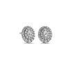 Earrings | Blue Nile Diamond Crescendo Oval Double Halo Earrings In 14K White Gold (7/8 Ct. Tw.)