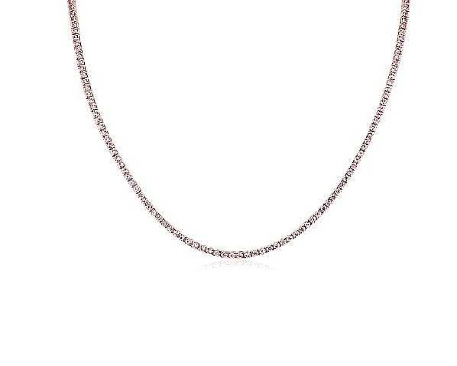 Necklaces | Blue Nile 16.5" Pink Sapphire Eternity Necklace In 14K Rose Gold