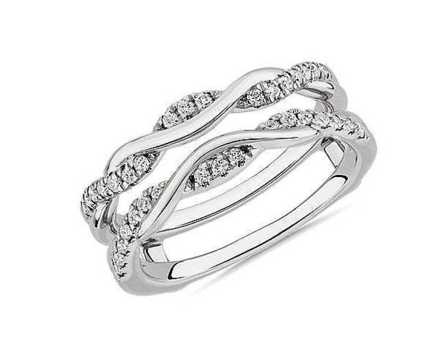 Women'S Rings | Blue Nile Double Twist Diamond Insert In 18K White Gold (1/4 Ct. Tw.)