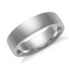 Men'S Rings | Blue Nile Matte Low Dome Comfort Fit Wedding Ring In 14K White Gold (6Mm)