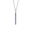 Necklaces | Blue Nile Riviera Pav Alternating Sapphire And Diamond Vertical Bar Pendant In 14K White Gold (1.6Mm)