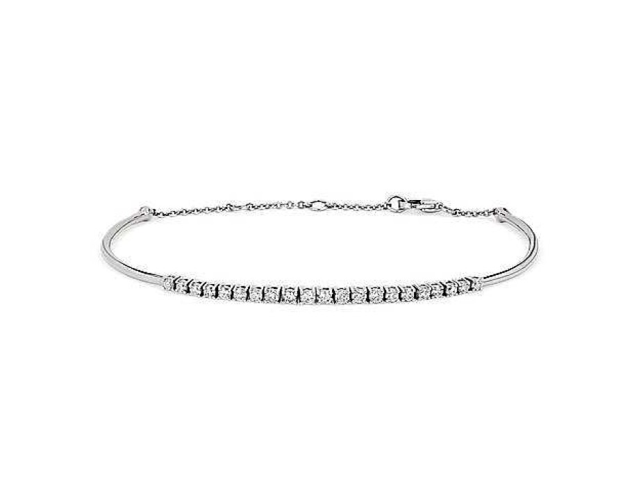 Bracelets | Blue Nile Diamond Flex Bar Bracelet In 14K White Gold (1/2 Ct. Tw)