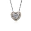 Necklaces | Blue Nile Diamond Heart Pav Halo Pendant In 14K Rose And White Gold (1/3 Ct. Tw.)