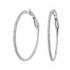 Earrings | Blue Nile Skinny Diamond Hoop Earrings In 14K White Gold (1 Ct. Tw.)