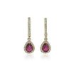 Earrings | Blue Nile Pear Shaped Ruby And Diamond Halo Drop Earrings In 14K Yellow Gold (6X4Mm)