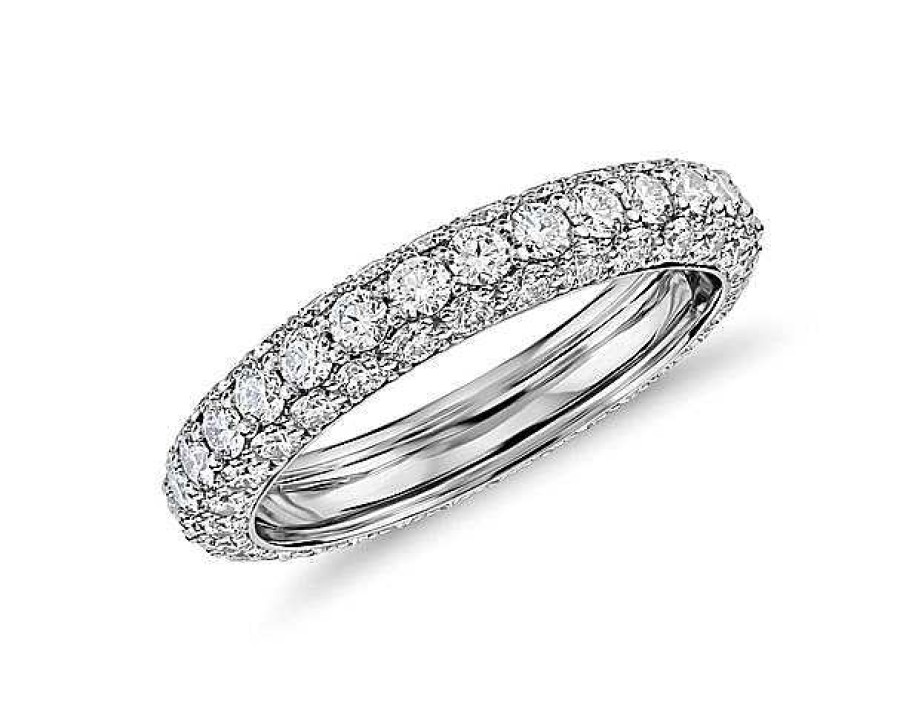 Women'S Rings | Blue Nile Blue Nile Studio Triple Row Diamond Eternity Ring In Platinum (2 Ct. Tw.)