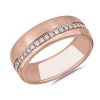 Rings | Blue Nile Diagonal Diamond Line Wedding Ring In 18K Rose Gold (7 Mm, 3/8 Ct. Tw.)