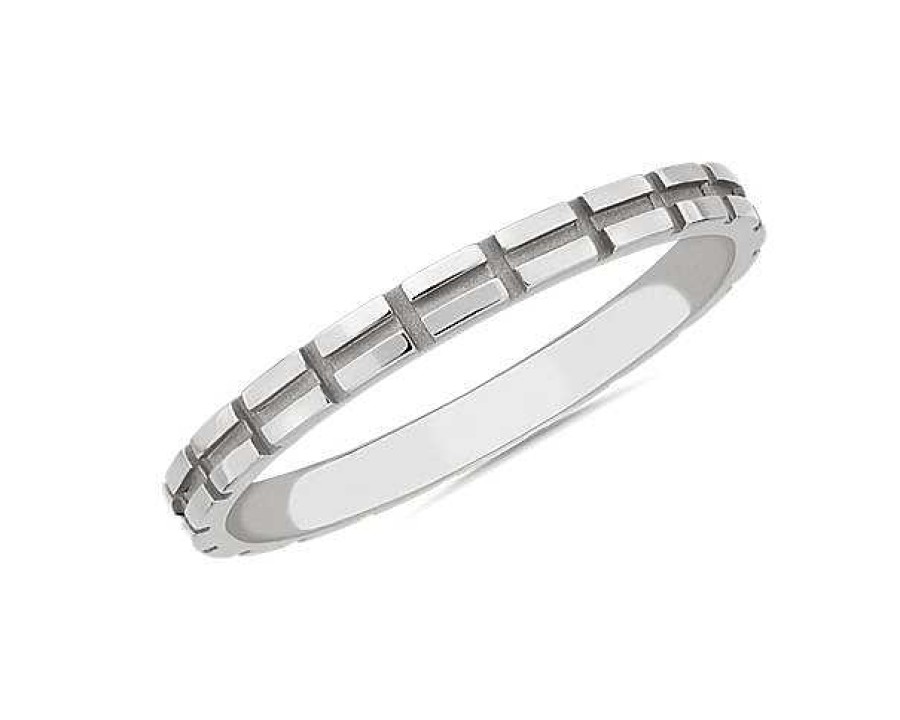 Women'S Rings | Blue Nile Boxed Stackable Ring In 18K White Gold (2Mm)