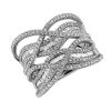 Rings | Blue Nile Crossover Round And Baguette Diamond Fashion Ring In 14K White Gold (7/8 Ct. Tw)