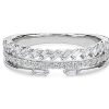 Rings | Blue Nile Three Row Baguette Diamond Stacking Ring In Platinum (1/3 Ct. Tw.)