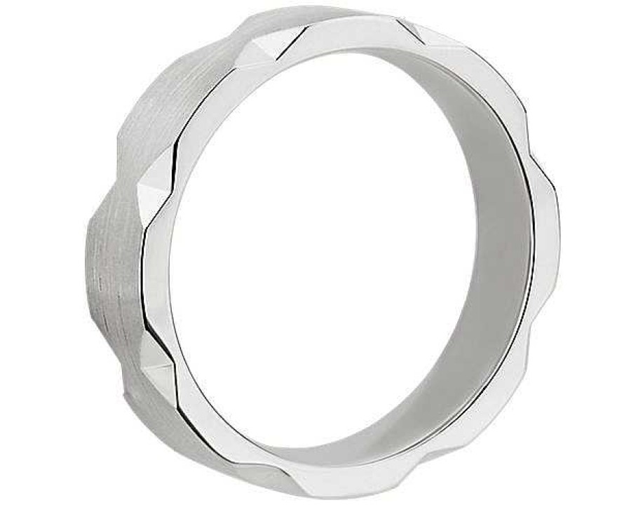 Rings | Blue Nile Contemporary Hexagon Cut Stackable Ring In 14K White Gold (5Mm)