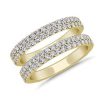 Women'S Rings | Blue Nile Two Row Pav Diamond Ring Insert In 14K Yellow Gold (1 Ct. Tw.)