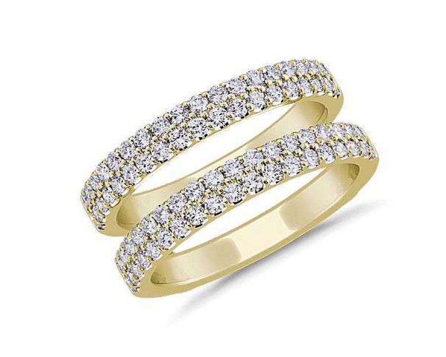 Women'S Rings | Blue Nile Two Row Pav Diamond Ring Insert In 14K Yellow Gold (1 Ct. Tw.)