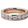 Women'S Rings | Blue Nile Channel Set Diamond Ring In 14K Rose Gold (1 1/2 Ct. Tw.)