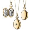 Necklaces | Blue Nile Monica Rich Kosann Blue Sapphire Petite Oval Locket In 18K Yellow Gold (2Mm)