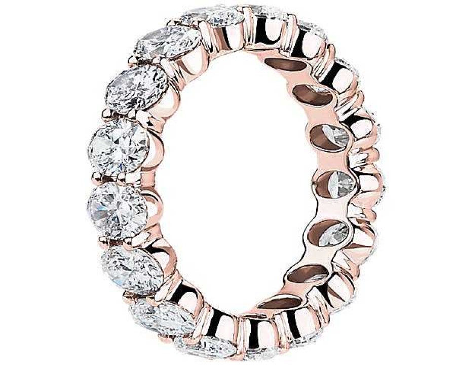 Women'S Rings | Blue Nile Lab Grown Diamond Oval Cut Eternity Ring In 14K Rose Gold (3 Ct. Tw.)