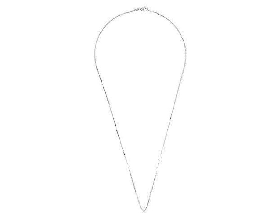 Necklaces | Blue Nile 18" Box Chain In 14K White Gold (0.9 Mm)