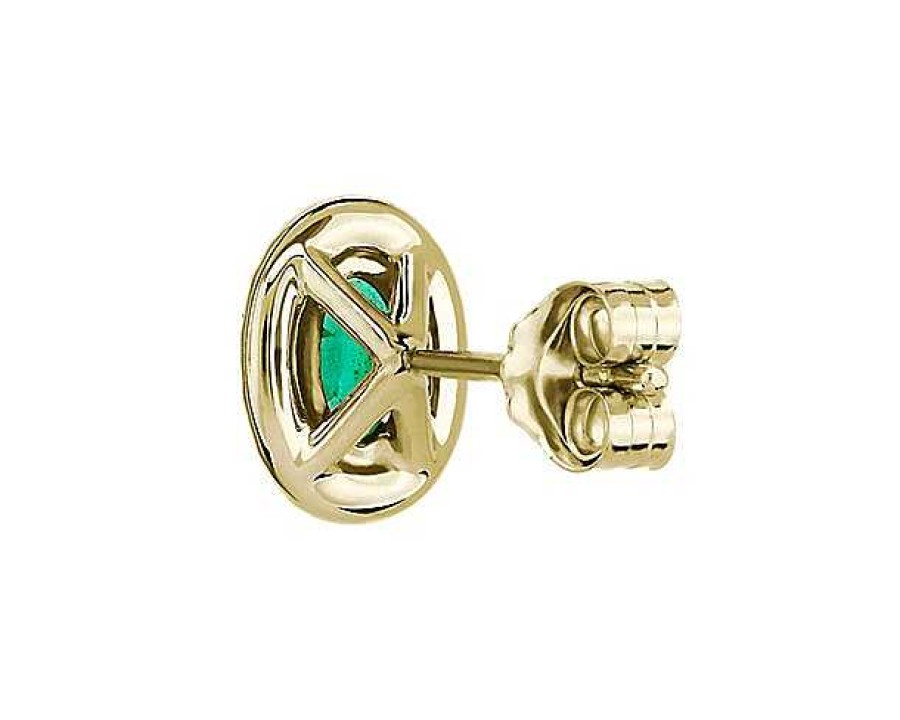 Earrings | Blue Nile Oval Emerald Halo Stud Earrings In 14K Yellow Gold (5X3Mm)