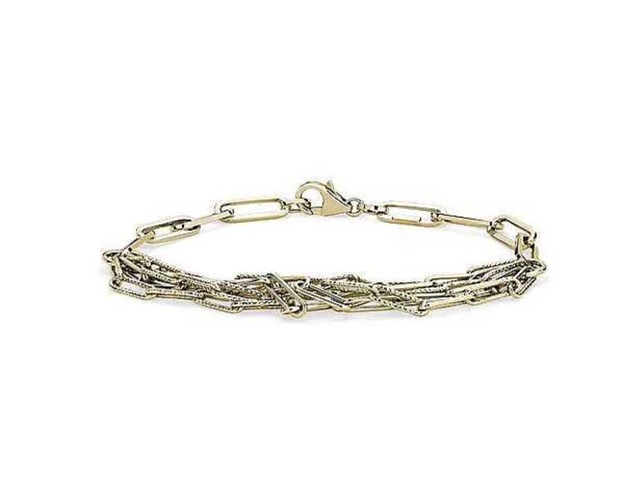 Bracelets | Blue Nile 7.25" Five Row Paperclip Bracelet In 14K Italian Yellow Gold