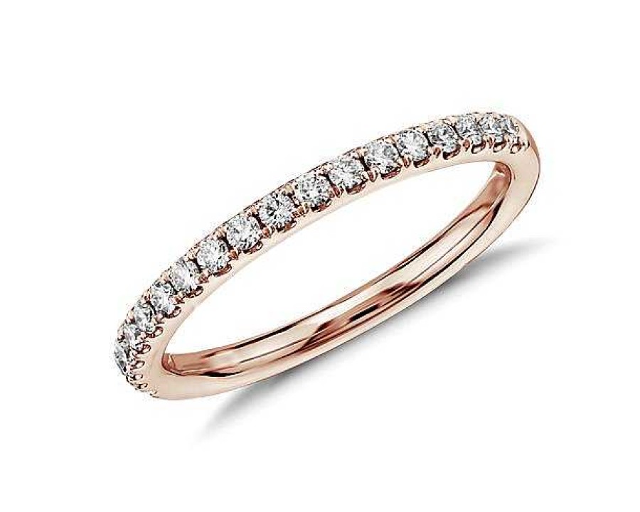 Rings | Blue Nile Riviera Pav Diamond Ring In 14K Rose Gold (1/4 Ct. Tw.)