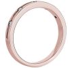 Men'S Rings | Blue Nile Staggered Diamond Men'S Grooved Wedding Ring With Black Rhodium In 14K Rose Gold (1/6 Ct. Tw.)