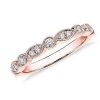 Women'S Rings | Blue Nile Milgrain Marquise And Dot Diamond Ring In 14K Rose Gold (1/5 Ct. Tw.)