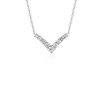 Necklaces | Blue Nile Diamond "V" Bar Necklace In 14K White Gold (1/2 Ct. Tw.)