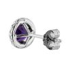 Earrings | Blue Nile Amethyst And Micropav Diamond Stud Earrings In 18K White Gold (5Mm)