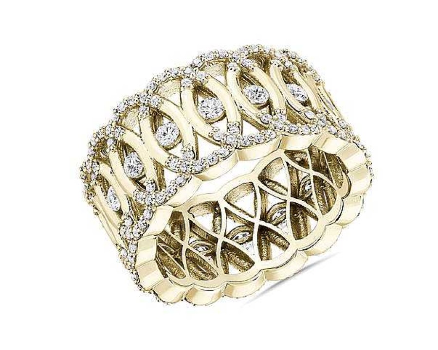 Rings | Blue Nile Bella Vaughan Woven Lace Diamond Eternity Ring In 18K Yellow Gold (1 Ct. Tw.)