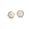 Earrings | Blue Nile Akoya Cultured Pearl And Diamond Halo Stud Earrings In 14K Yellow Gold (8Mm)