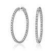 Earrings | Blue Nile Eternity French Pav Oval Hoop Earrings In 14K White Gold (2 1/2 Ct. Tw.)