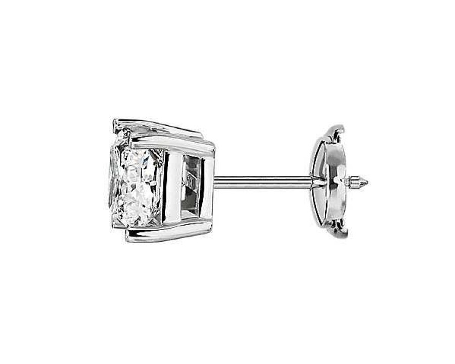 Earrings | Blue Nile Lab Grown Diamond Princess Cut Stud Earrings In 14K White Gold (3 Ct. Tw.)