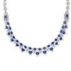 Necklaces | Blue Nile Extraordinary Collection: Oval Sapphire And Diamond Necklace In 18K White Gold