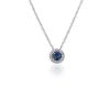 Necklaces | Blue Nile Round Halo Sapphire Pendant In 14K White Gold (5Mm)