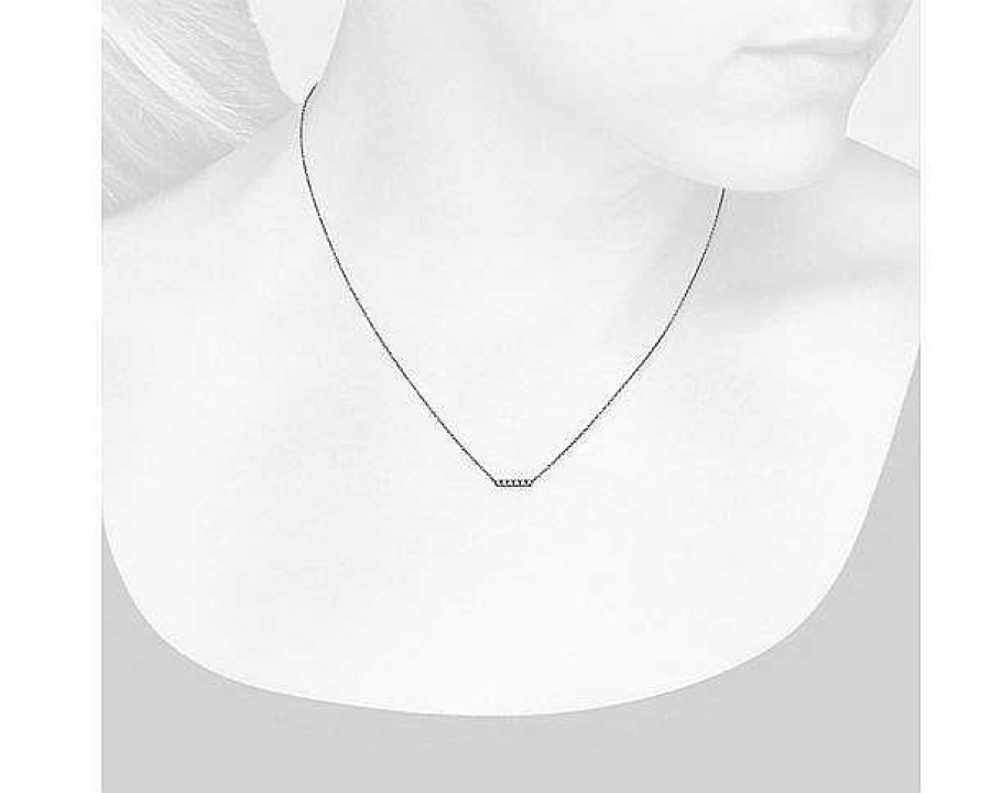 Necklaces | Blue Nile Mini Diamond Bar Necklace In 14K White Gold