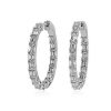 Earrings | Blue Nile Diamond Emerald Hoop Earrings In 14K White Gold (5 Ct. Tw.)