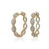 Earrings | Blue Nile Milgrain Twist Diamond Hoop Earrings In 14K Yellow Gold (1/4 Ct. Tw.)