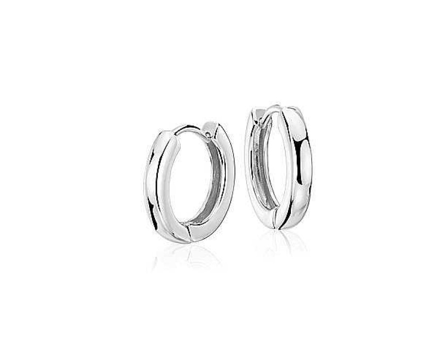 Earrings | Blue Nile Hinged Hoop Earrings In Sterling Silver (2.5 X 17 Mm)