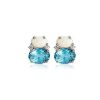 Earrings | Blue Nile Opal And Swiss Blue Topaz Stud Earrings In 14K Yellow Gold